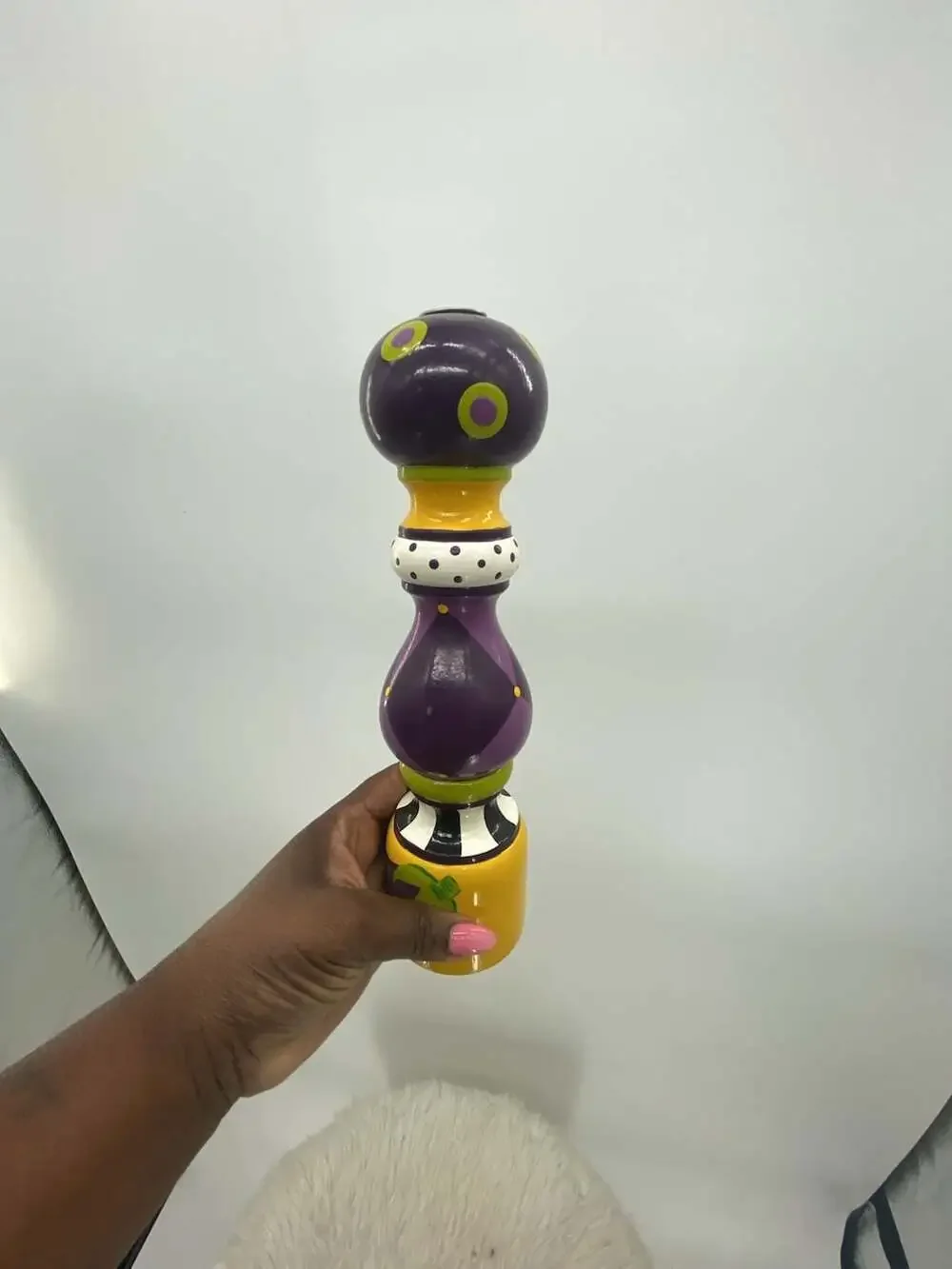 Jessie Mac Hand Painted Wooden Pepper Mill Grinder
